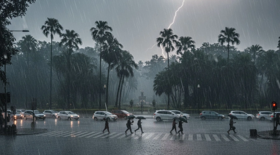 Peringatan BMKG 12 Desember: Hujan Luas, Ancaman Siklon 93S dan Petir